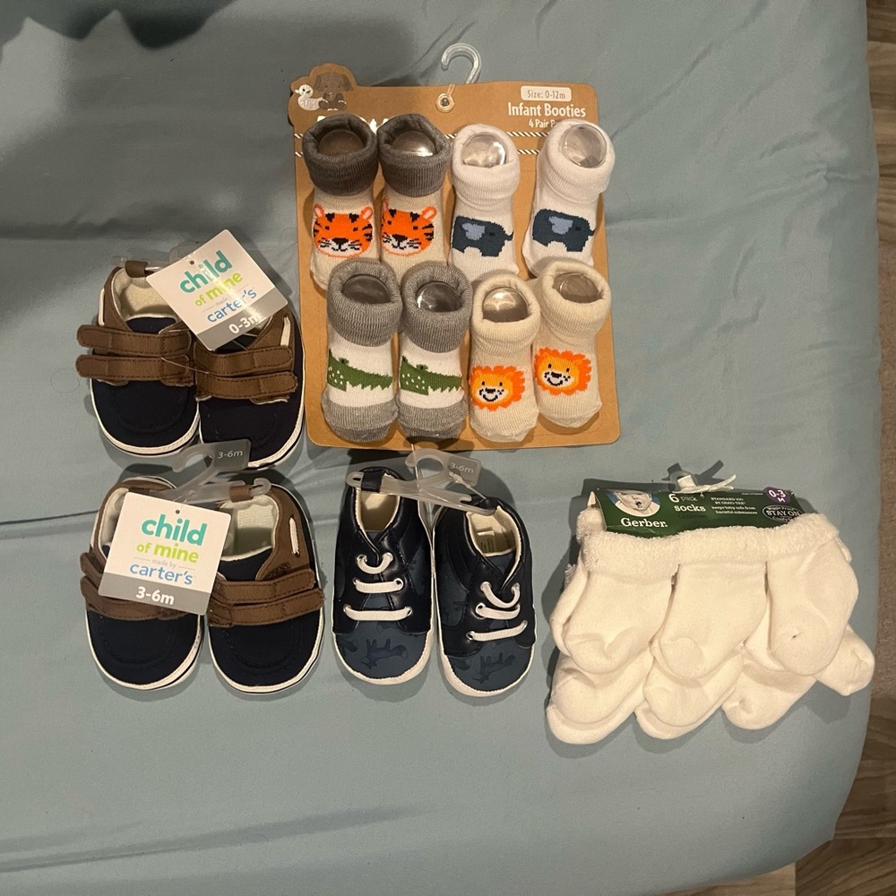 Carter's Baby Walker Shoes Brown and Blue